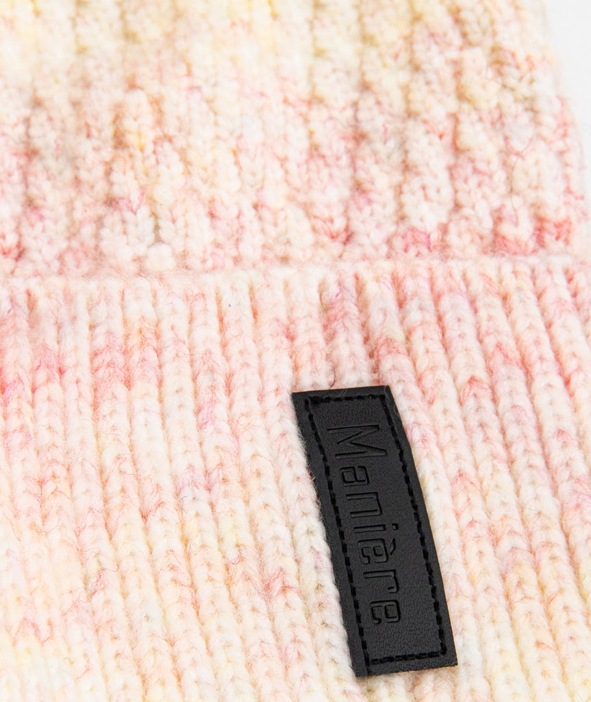 Maniere Rainbow Ombre Knit Hat With White Pom Accessories Maniere   