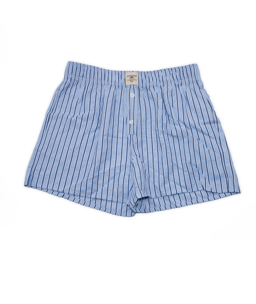 Sunkissed Coconut Juniors Saylor Blue Striped Boxer Shorts Womens Casual Bottoms Frankie's Exclusives   