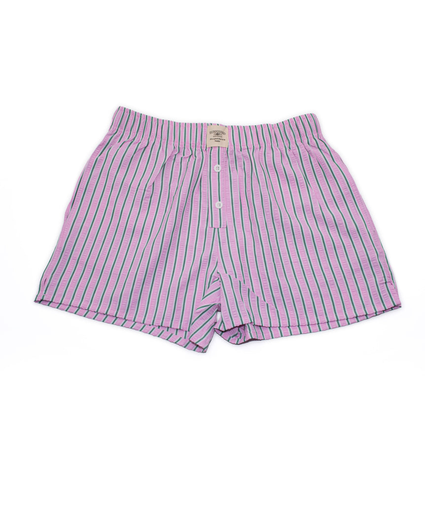 Sunkissed Coconut Juniors Saylor Pink/Green Striped Boxer Shorts Womens Casual Bottoms Frankie's Exclusives   