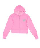Firehouse Girls Silver Heart Back Toss Zip Hoodie Girls Casual Tops Firehouse Neon Pink Y/5