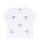 Firehouse Girls Silver Star Toss Tee Girls Casual Tops Firehouse White Y/S (7/8)