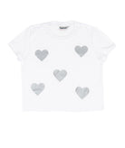 Firehouse Girls Silver Heart Toss Tee Girls Casual Tops Firehouse White Y/5