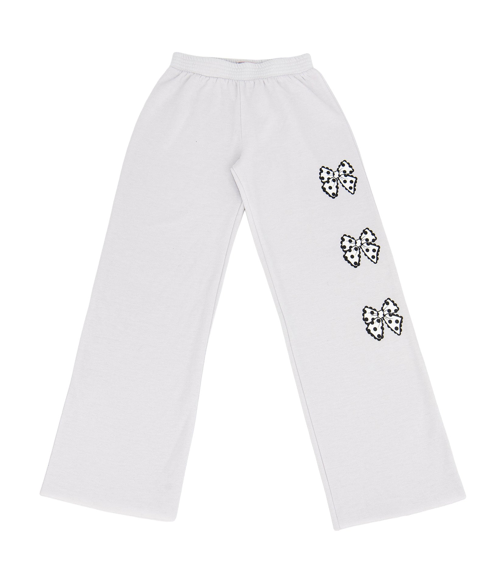 Firehouse Girls Polka Dot Bow Trio Wide Leg Sweatpants Girls Casual Bottoms Firehouse Clay Y/S (7/8)