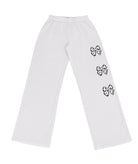 Firehouse Girls Polka Dot Bow Trio Wide Leg Sweatpants Girls Casual Bottoms Firehouse Clay Y/S (7/8)