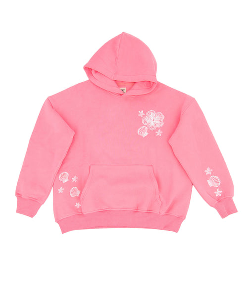 Women & Juniors Sunkissed Coconut Hibiscus Pink Tropical Hoodie