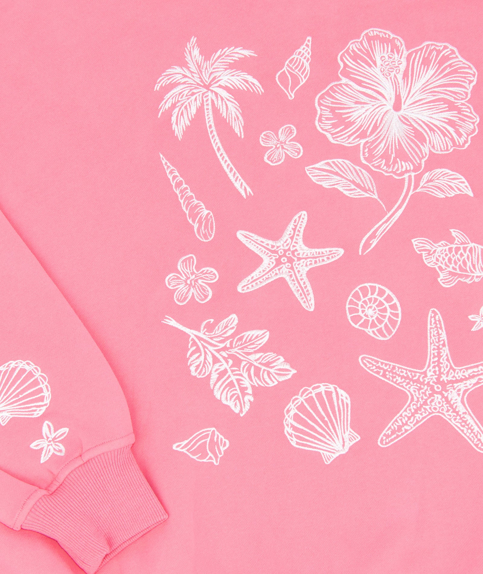 Sunkissed Coconut Juniors Hibiscus Pink Tropical Hoodie Womens Casual Tops Sunkissed Coconut