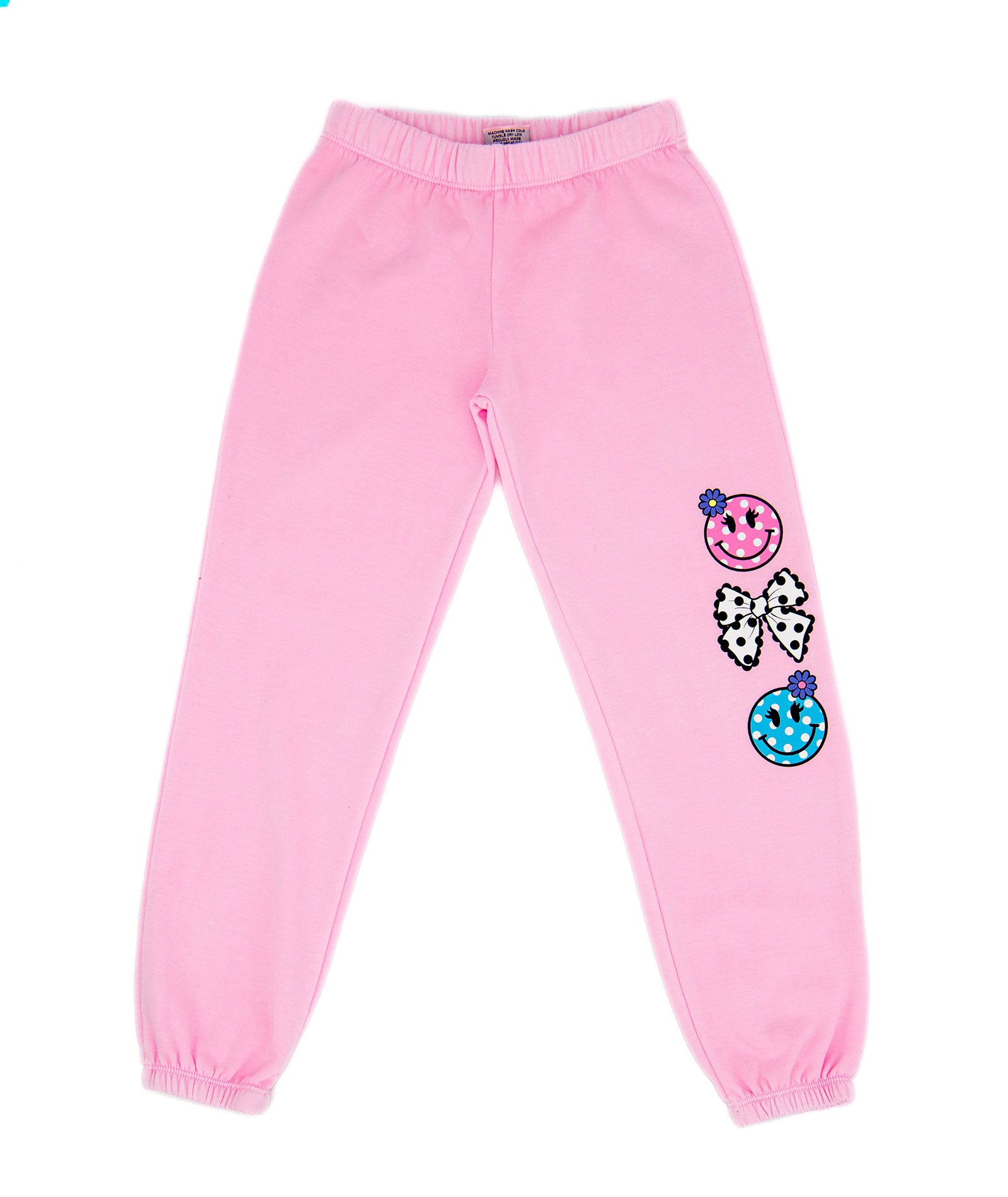 Firehouse Girls Polka Dot Smiley Sweatpants Girls Casual Bottoms Firehouse Ice Pink Y/5