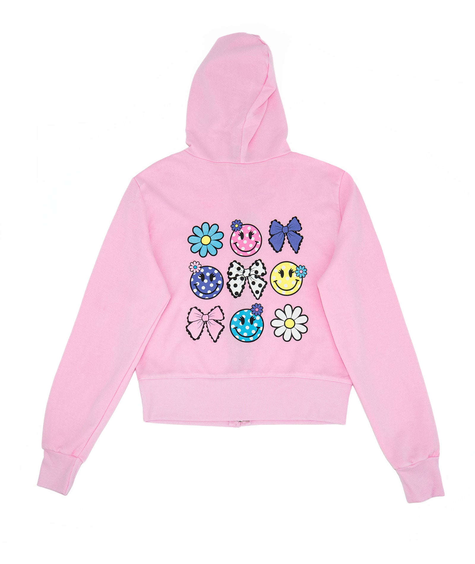 Girls Teen & Pre Teen Firehouse Polka Dot Smiley Zip Hoodie