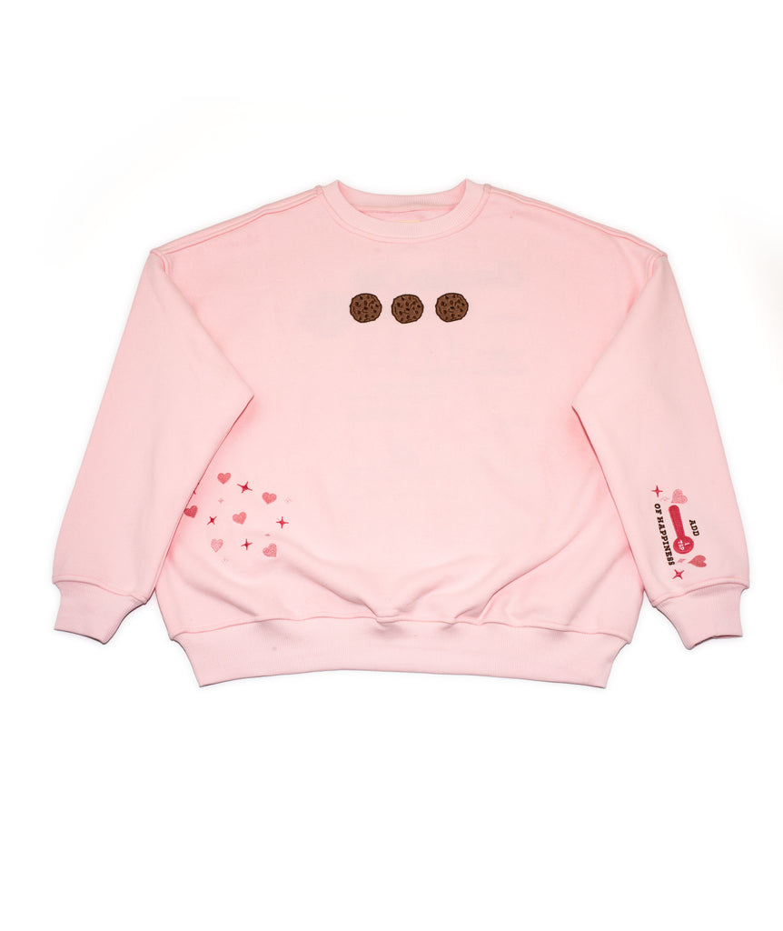 Sunkissed Coconut Juniors Embroidered Chocolate Chip Cookie Recipe Sweatshirt Womens Casual Tops Frankie's Exclusives Light Pink Juniors/Women S 