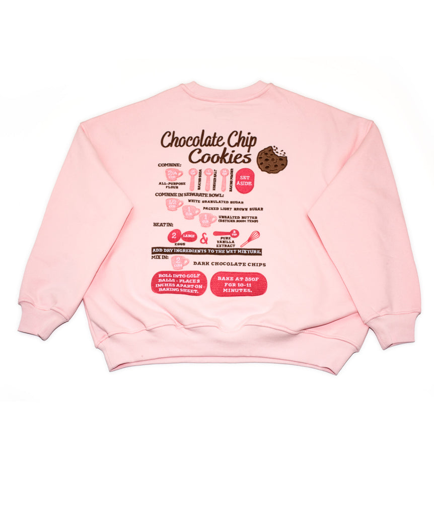 Sunkissed Coconut Juniors Embroidered Chocolate Chip Cookie Recipe Sweatshirt Womens Casual Tops Frankie's Exclusives   