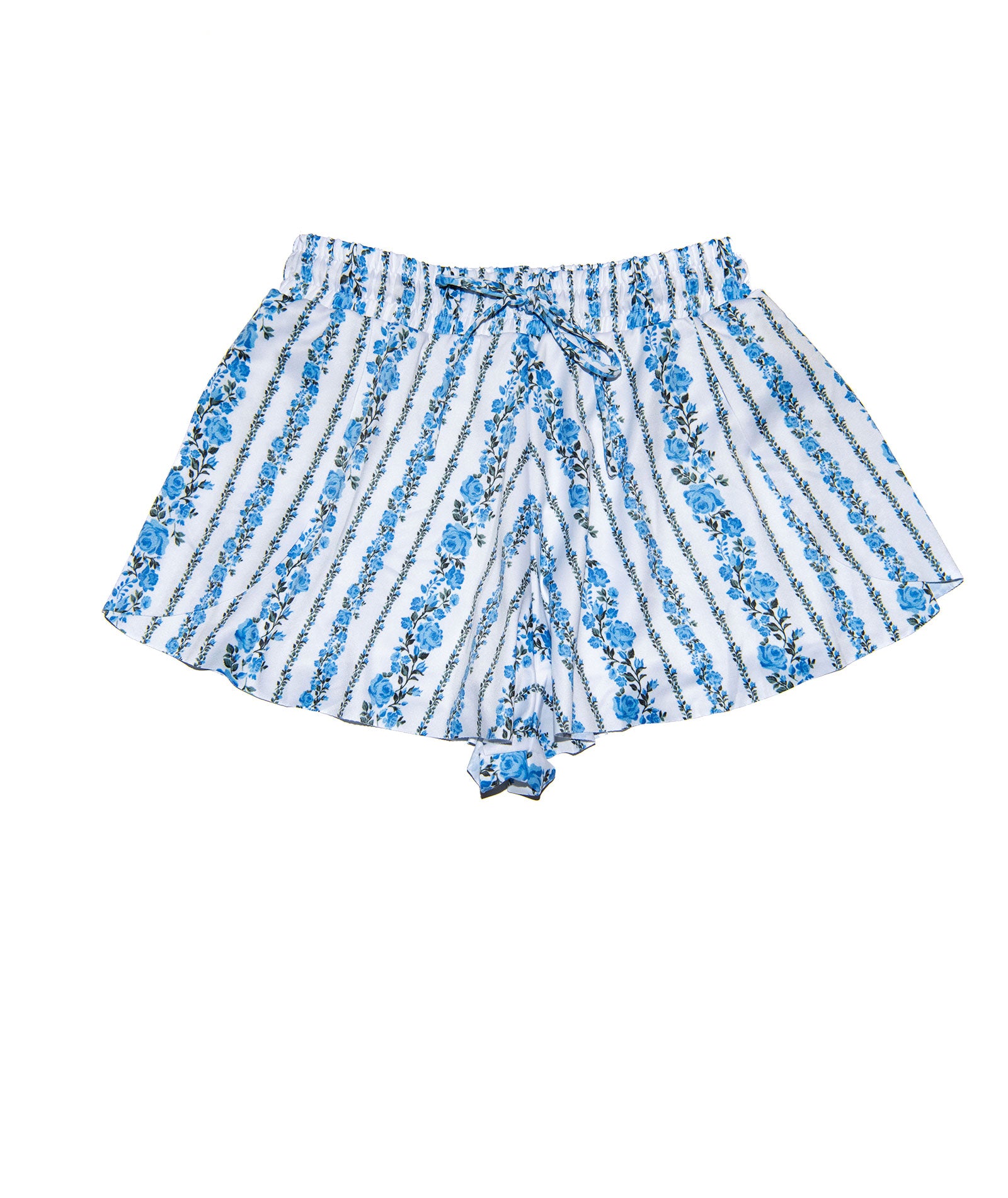 FBZ Girls Blue Stripe Floral Butterfly Shorts Girls Casual Bottoms FBZ Flowers By Zoe Floral Y/6