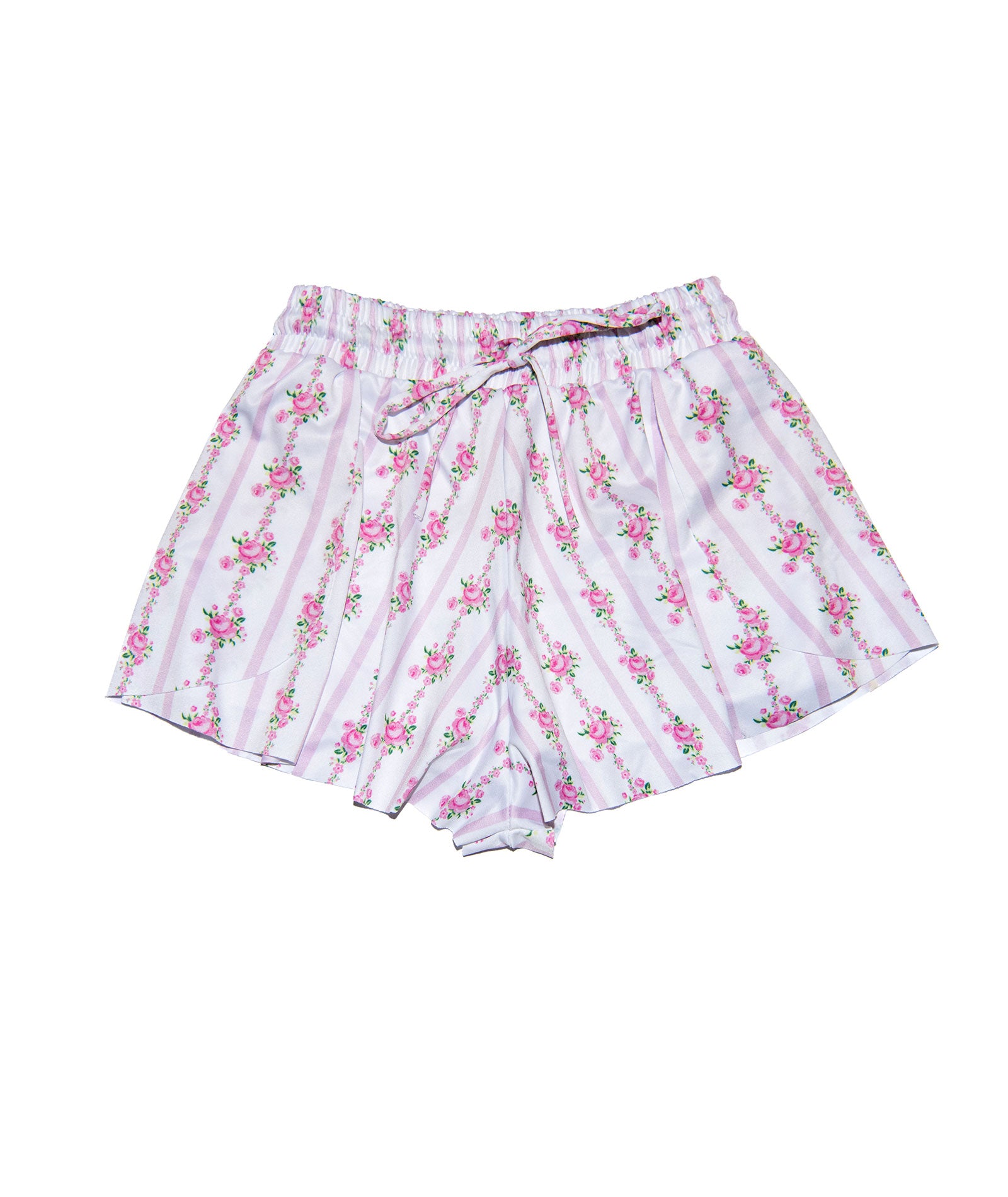 FBZ Girls Pink Stripe Floral Butterfly Shorts Girls Casual Bottoms FBZ Flowers By Zoe Floral Y/6