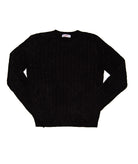 8apart Women Cleo Cable Crew Sweater Womens Casual Tops 8apart Black Juniors/Women S