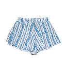 FBZ Girls Blue Stripe Floral Butterfly Shorts Girls Casual Bottoms FBZ Flowers By Zoe