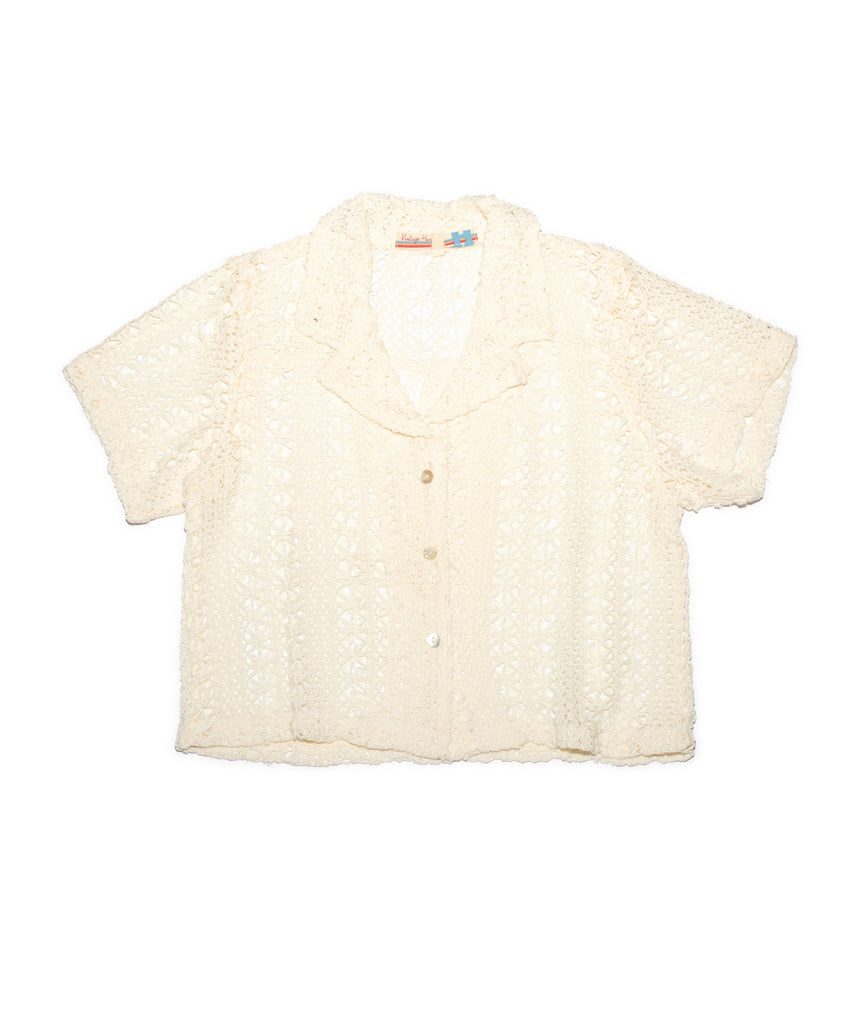 Vintage Havana Girls Pami Crochet Button Down Girls Casual Tops Vintage Havana