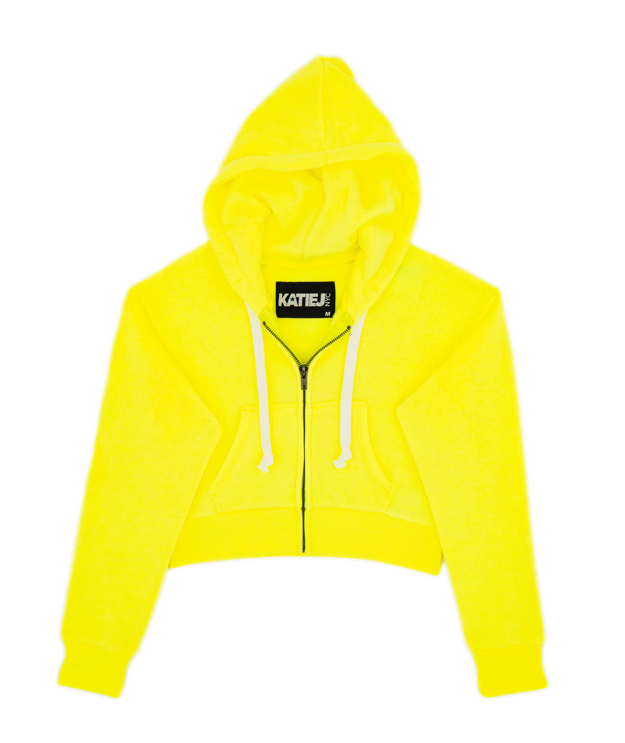 Katie J NYC Girls Dylan Crop Zip Hoodie Girls Casual Tops Katie J NYC Yellow Y/S (7/8) 