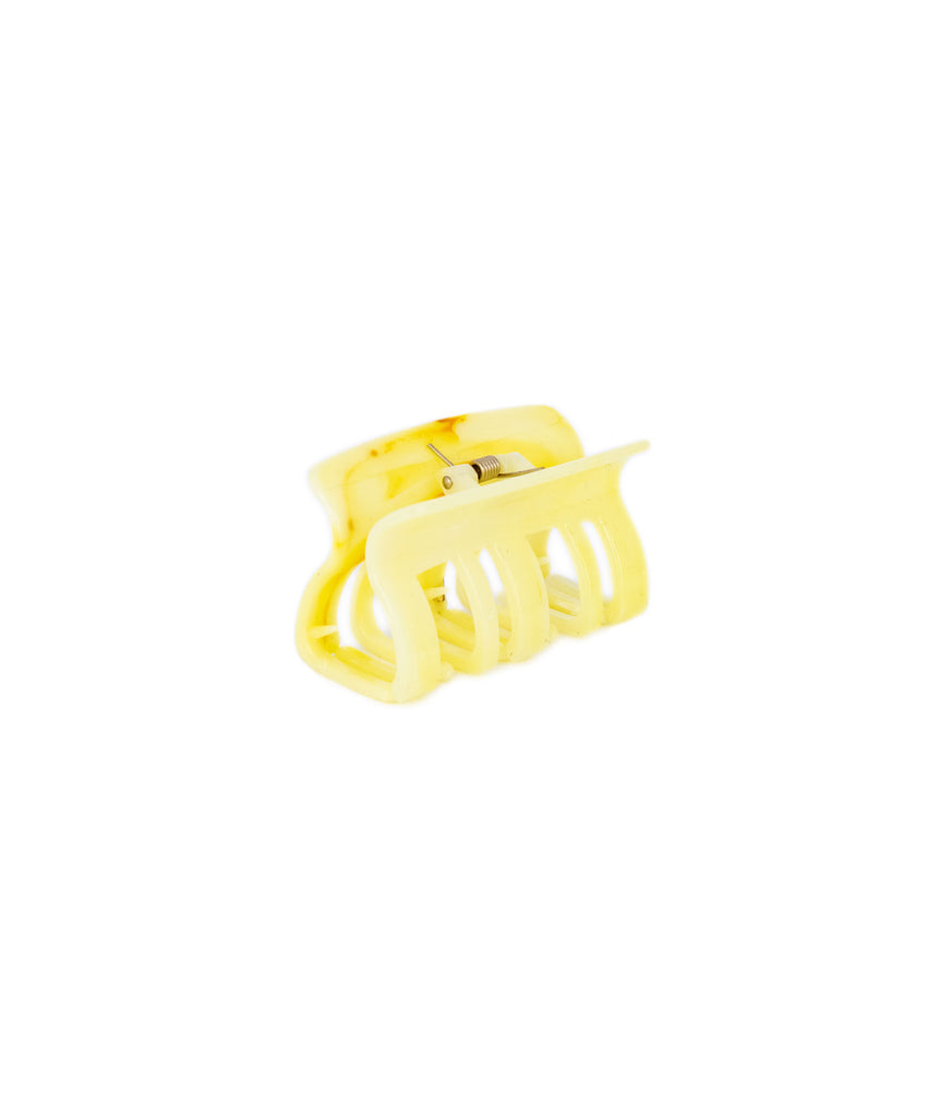 Glossy Rectangle Hair Clips Accessories Frankie's Exclusives Yellow  