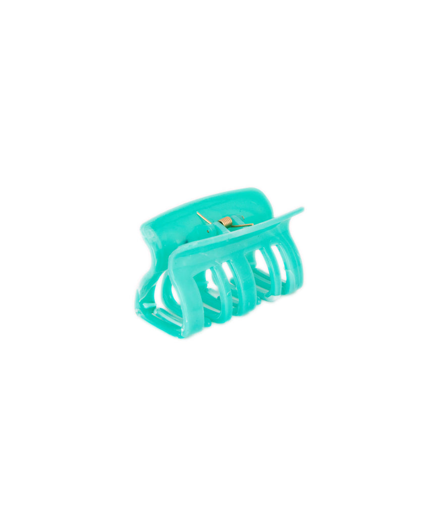 Glossy Rectangle Hair Clips Accessories Frankie's Exclusives Green  