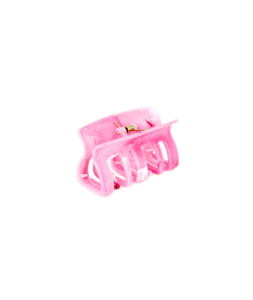 Glossy Rectangle Hair Clips Accessories Frankie's Exclusives Pink  