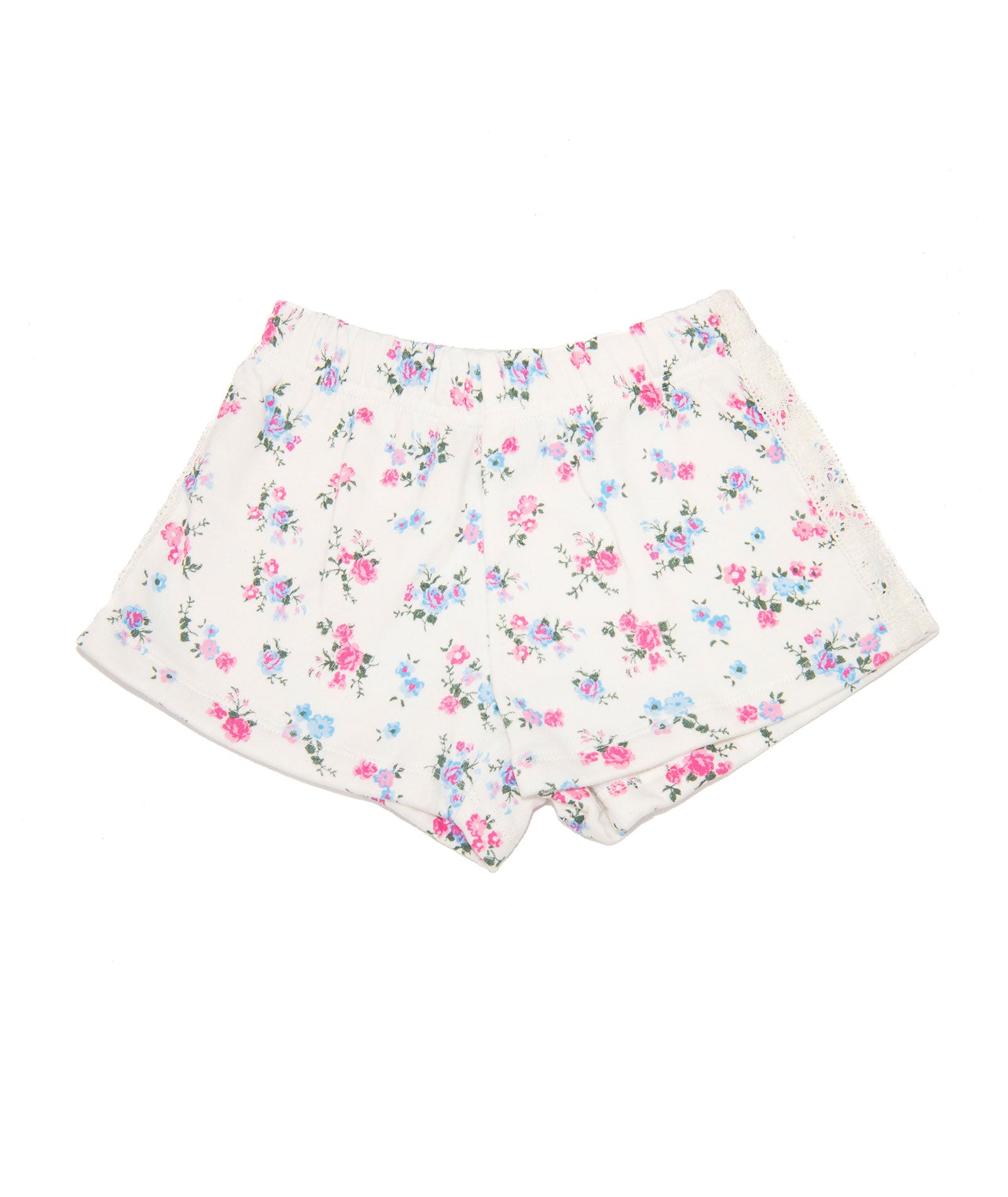 FBZ Girls Drew Fleece Floral Lace Shorts Girls Casual Bottoms FBZ Flowers By Zoe Floral Y/4