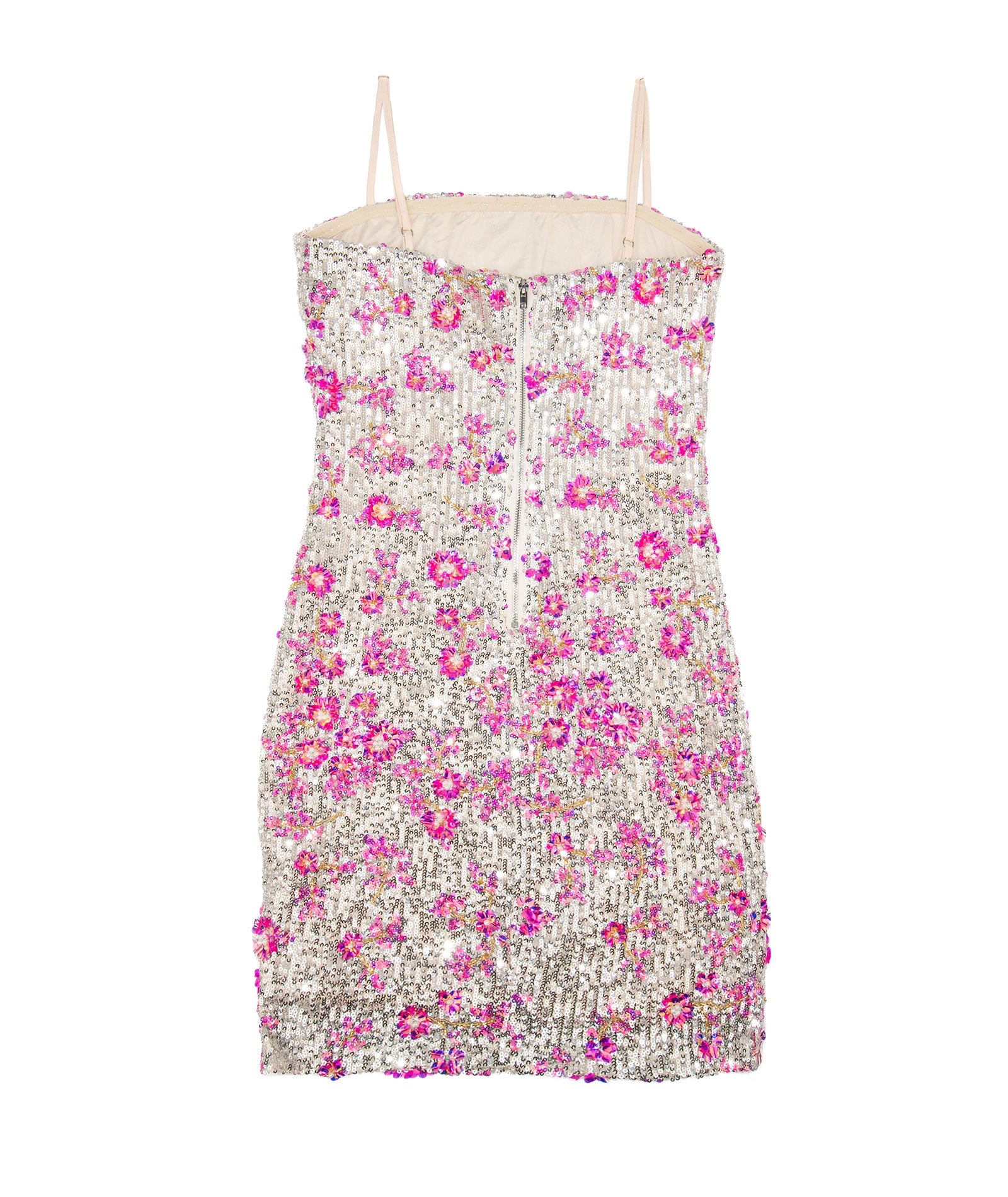 8apart Women Daphnie Silver/Pink Petal Spark Sequin Dress Womens Casual Dresses 8apart