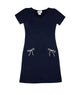 Cheryl Creations Girls Emily Bow Dress Navy Distressed/seasonal girls Cheryl Creations Navy Y/S (7/8)