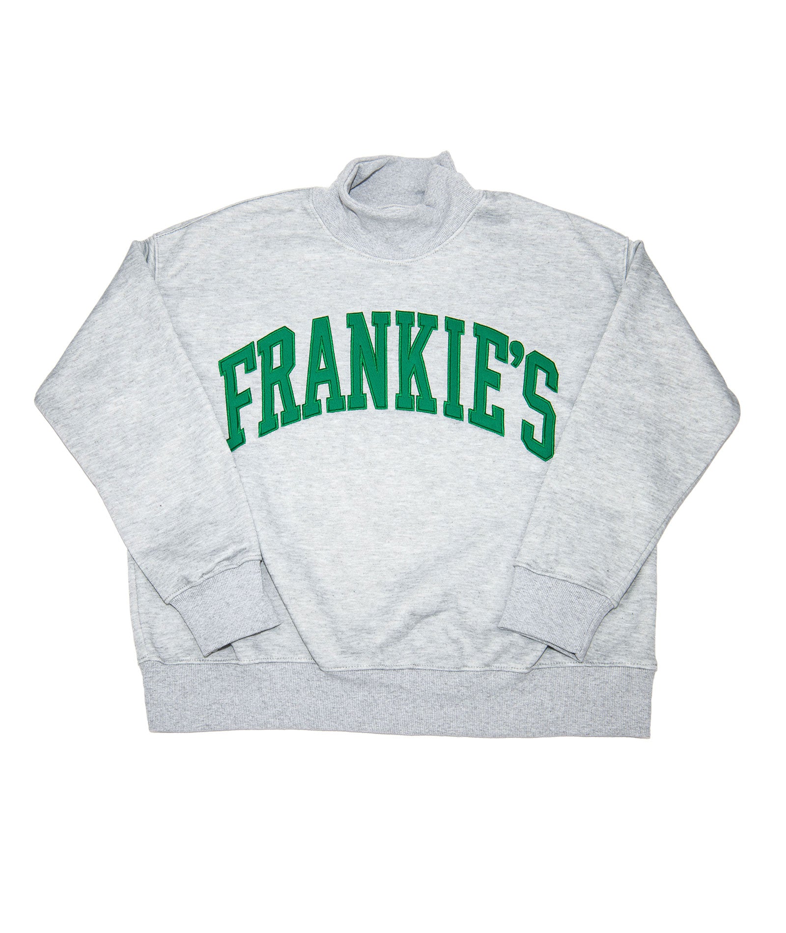 Frankie's Exclusives Frankie's Varsity Mock Neck Womens Casual Tops Frankie's Exclusives Heather Grey Juniors/Women S