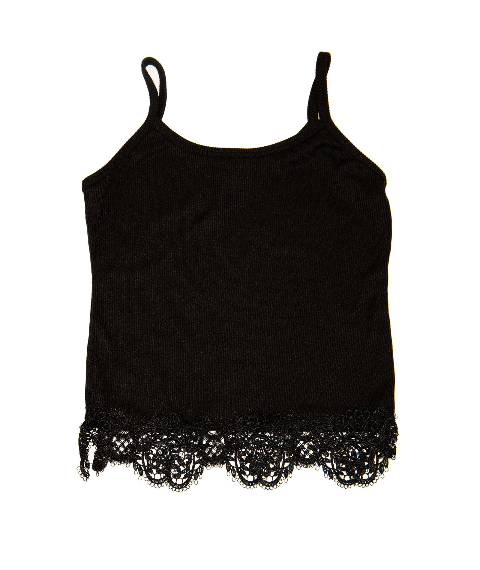 Cheryl Creations Girls Miley Lace Bottom Cami Girls Casual Tops Cheryl Creations Black Y/S (7/8)
