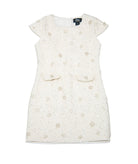 FBZ Girls Dree Tweed Sequin Dress Girls Special Dresses FBZ Flowers By Zoe Ivory Y/S (7/8)