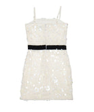 FBZ Girls Galit Ivory Sequin Dress With Black Bow Girls Special Dresses FBZ Flowers By Zoe