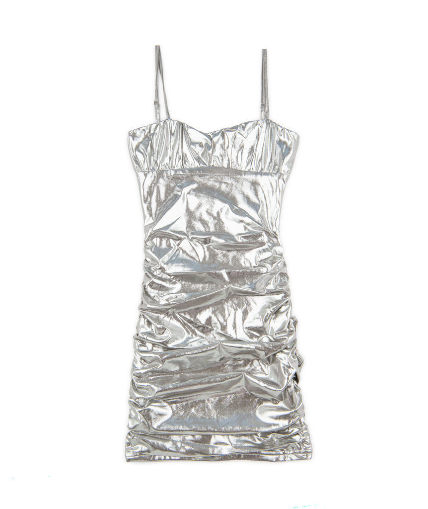 Katie J NYC Girls Liquid Shimmer Ava Dress Girls Casual Dresses Katie J NYC Silver Y/S (7/8) 