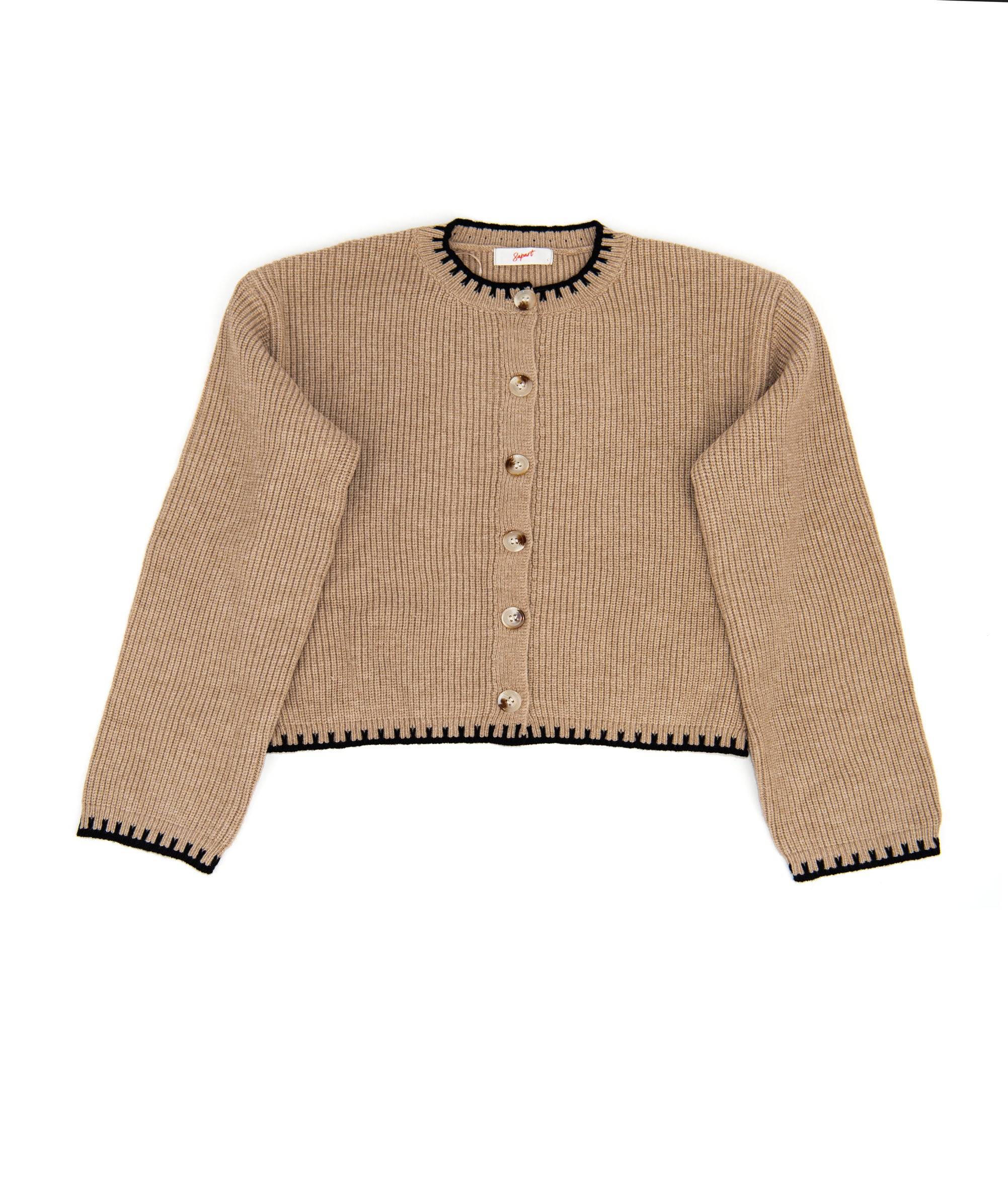 Women & Juniors 8apart Jannie Taupe/Black Sweater - Frankie's on