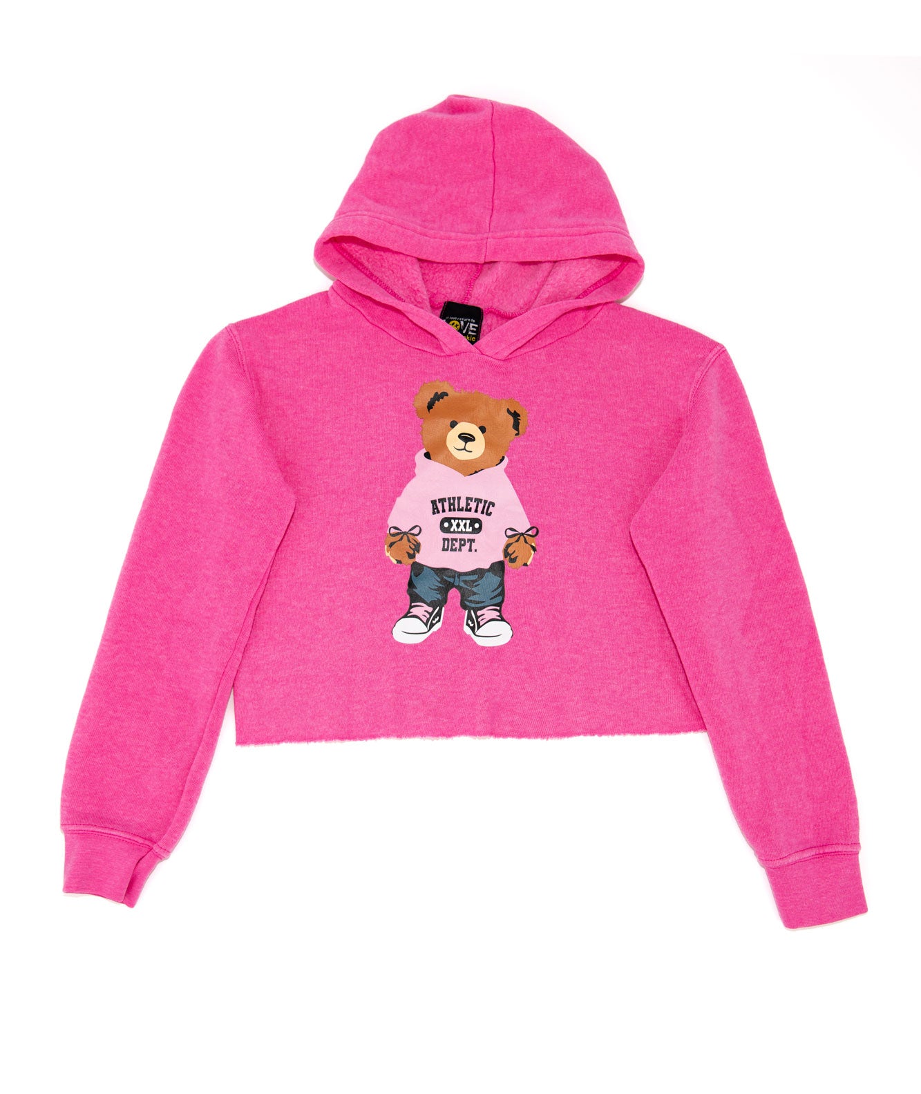 Love Junkie Girls Bear Pullover Hoodie Pink Girls Casual Tops Love Junkie Pink Y/4