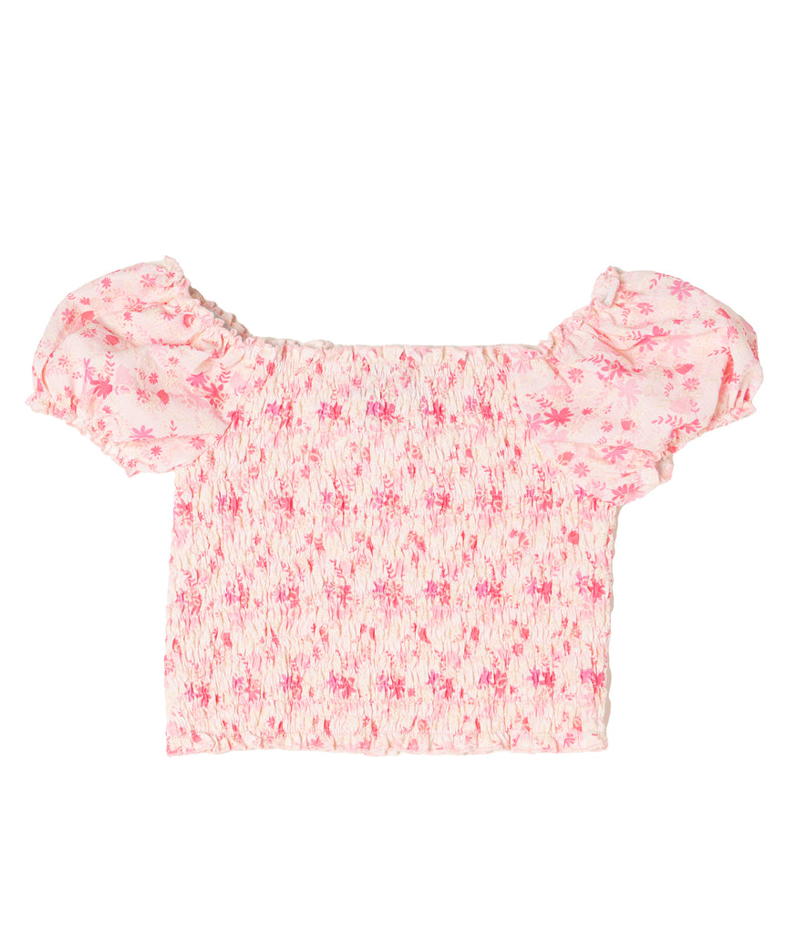 FBZ Girls Pink Floral Smock Top Girls Casual Tops FBZ Flowers By Zoe   