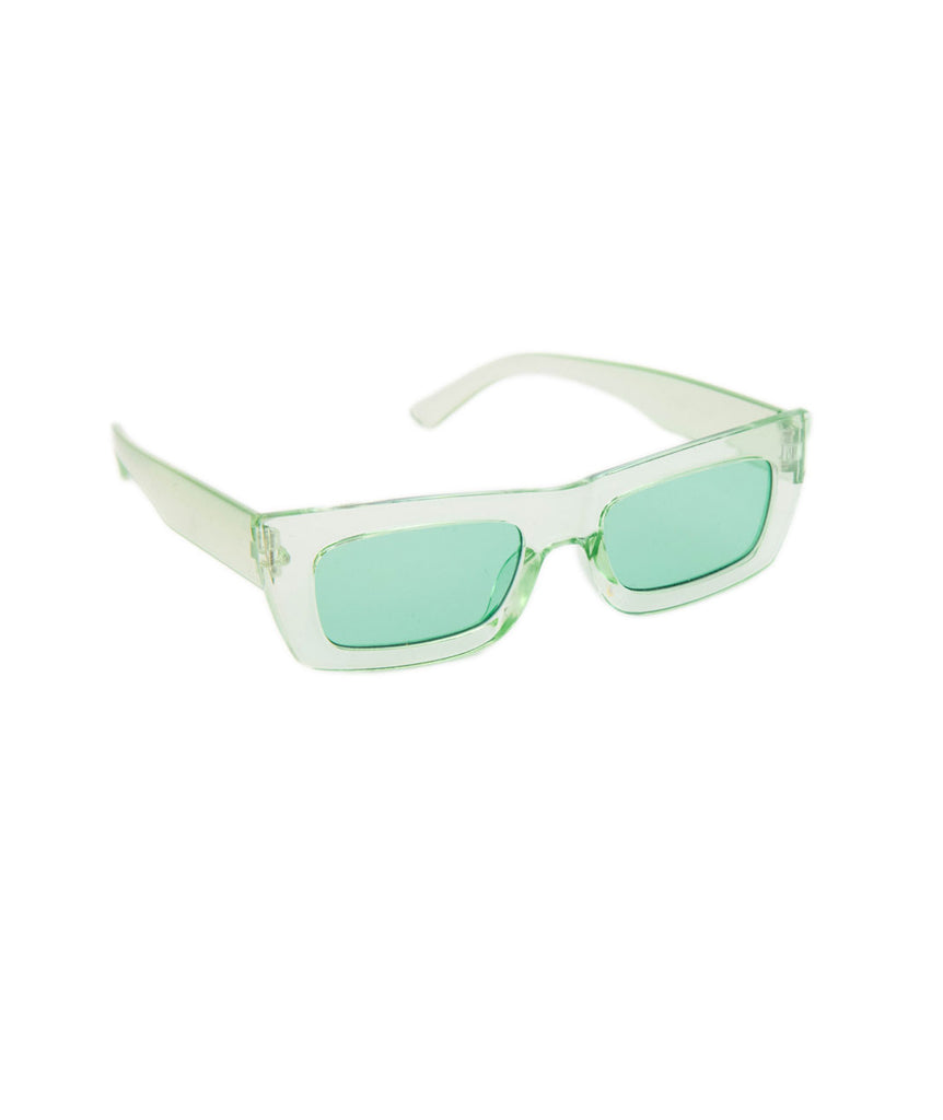 Color Square Sunglasses Accessories Frankie's Exclusives Green  