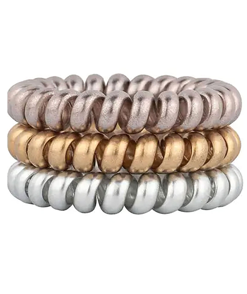 Trixie Hair Ties - Set of 3 Accessories Frankie's Exclusives Mixed Metals  