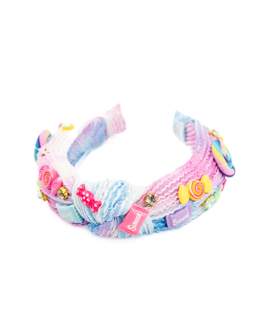 Bari Lynn Knot Headband Tie Dye Crinkle With Candy Charms Accessories Bari Lynn   