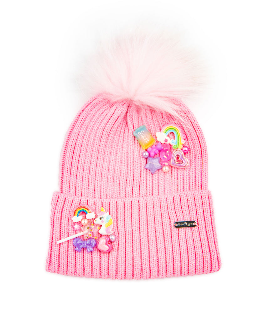 Bari Lynn Charm Winter Hat Accessories Bari Lynn Light Pink One Size Fits Most (Y/7-Y/14) 