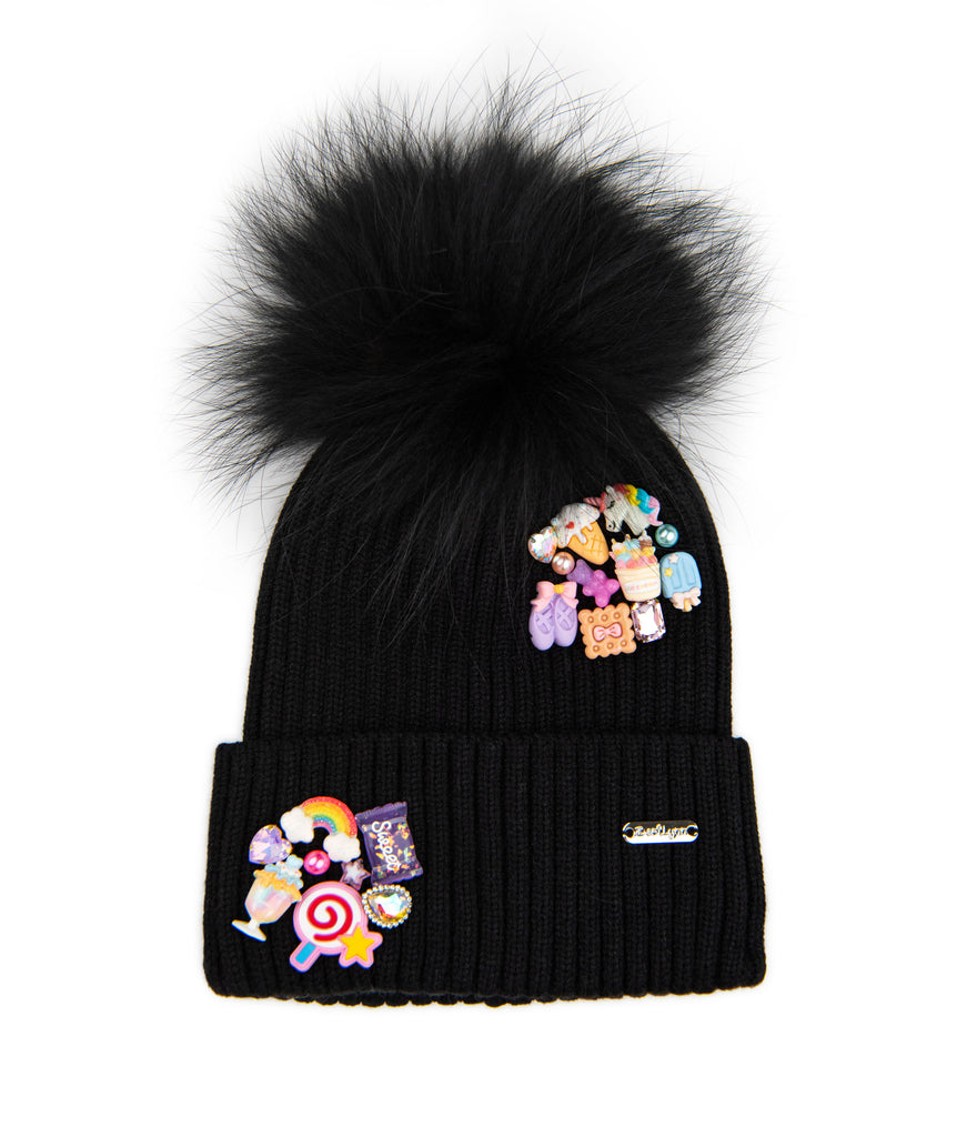 Bari Lynn Charm Winter Hat Accessories Bari Lynn Black One Size Fits Most (Y/7-Y/14) 