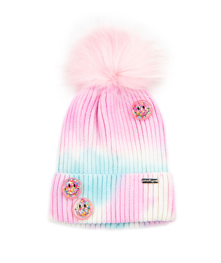 Bari Lynn Smiley Cotton Candy Winter Hat Accessories Bari Lynn   