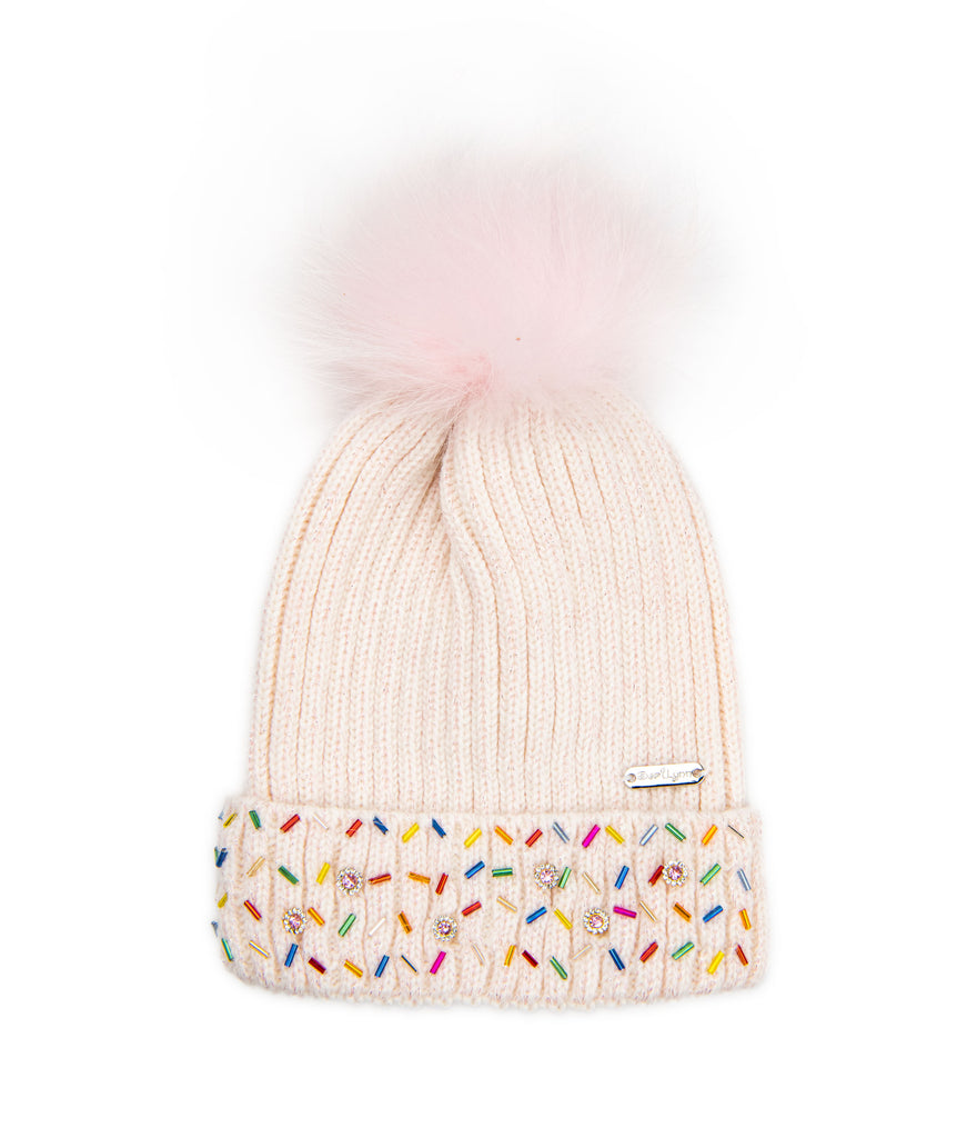 Bari Lynn Half Sprinkle Cuffed Winter Hat Accessories Bari Lynn   