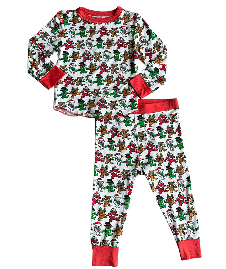 Rowdy Sprout Grateful Dead Holiday Bears Bamboo Thermal Set Accessories Rowdy Sprout   