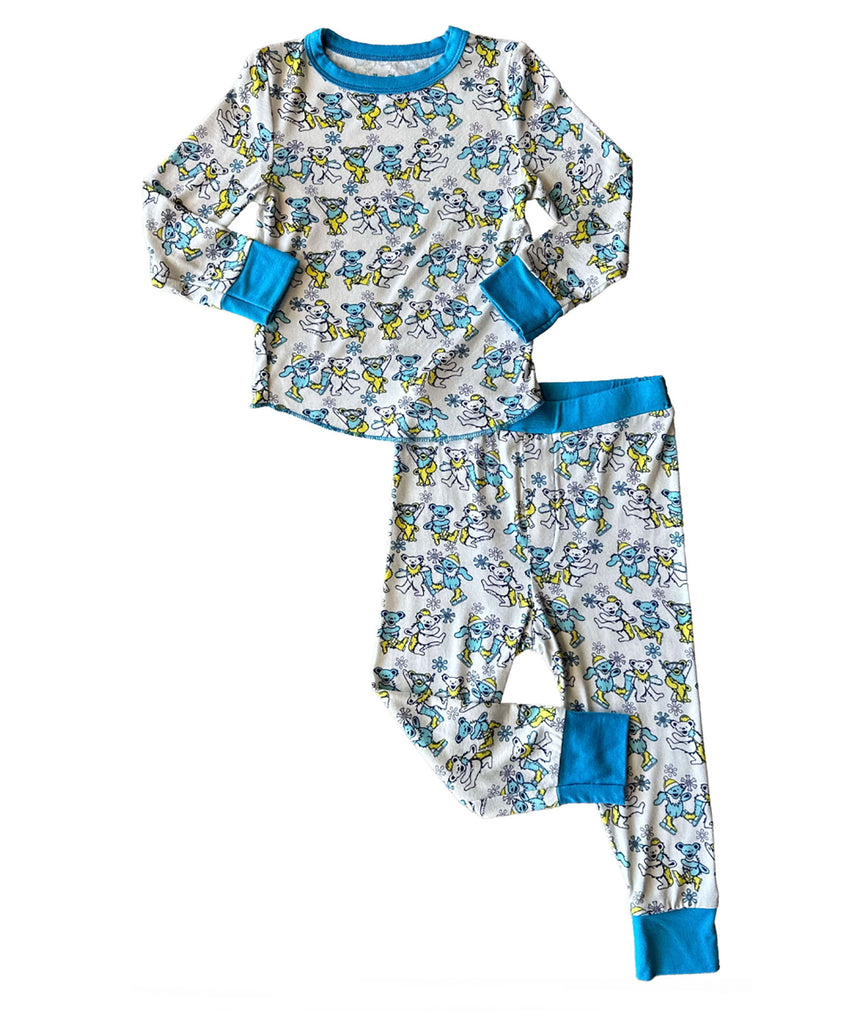 Rowdy Sprout Grateful Dead Turquoise Snow Bears Bamboo Thermal Set Accessories Rowdy Sprout   