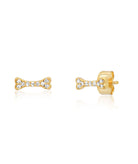 TAI Pave Dog Bone Studs Jewelry - Trend TAI   