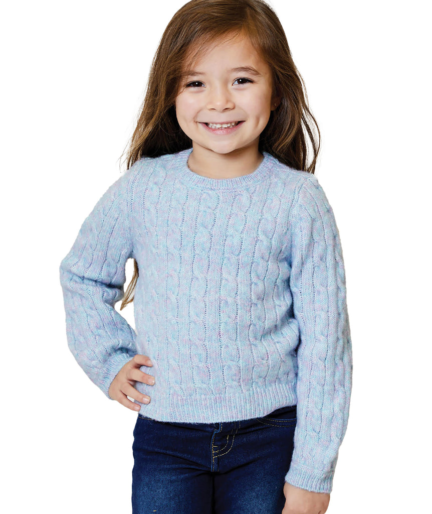 Design History Girls Little Blue Pink Sweater Girls Casual Tops Design History Girls   