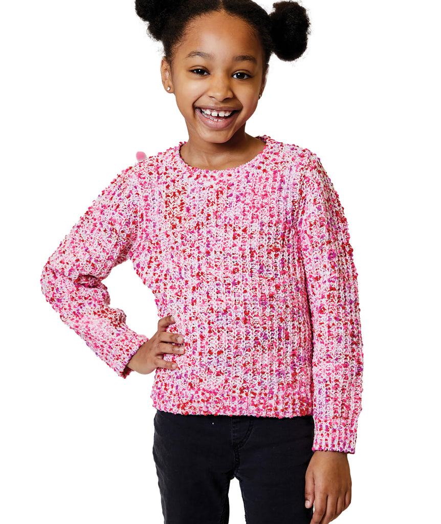 Design History Girls Little Pink Dream Combo Sweater Girls Casual Tops Design History Girls   