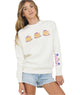 Yummi Pancakes Crew Sweatshirt Girls Girls Casual Tops Vintage Havana Ivory Y/S (7/8)