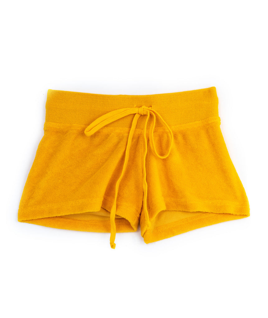 Hard Tail Women Terry Shorts Womens Casual Bottoms Hard Tail Yellow Juniors/Women XS 