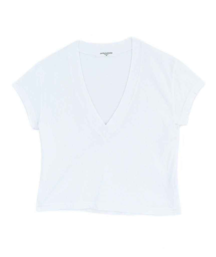 Perfect White Tee Women Alanis Recycled V-Neck Womens Casual Tops Perfect White Tee White Juniors/Women XS 