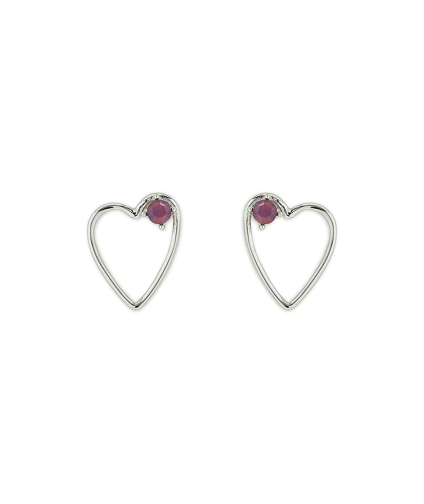Pura Vida Earrings Silver Sweetheart Stone Jewelry - Trend Pura Vida   